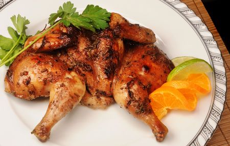 Manuka Honey-Glazed Cornish Hens with Apples and Cabbage