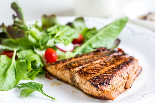 Mustard Honey Glazed Salmon with Apple-Endive Salad